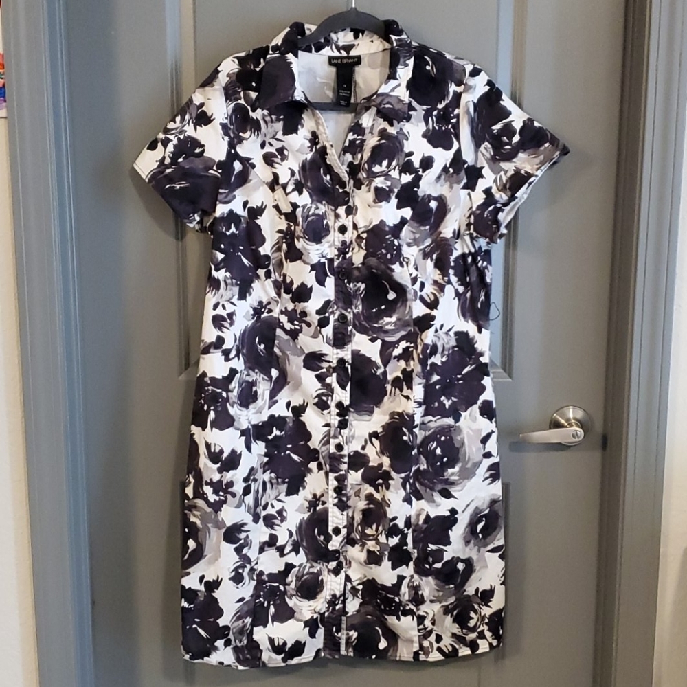 Lane Bryant Black White Floral Dress